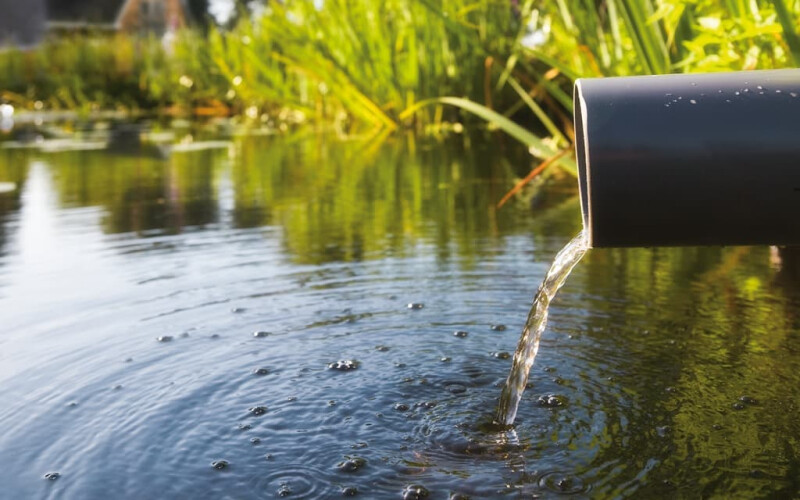 treated wastewater discharging in the environment